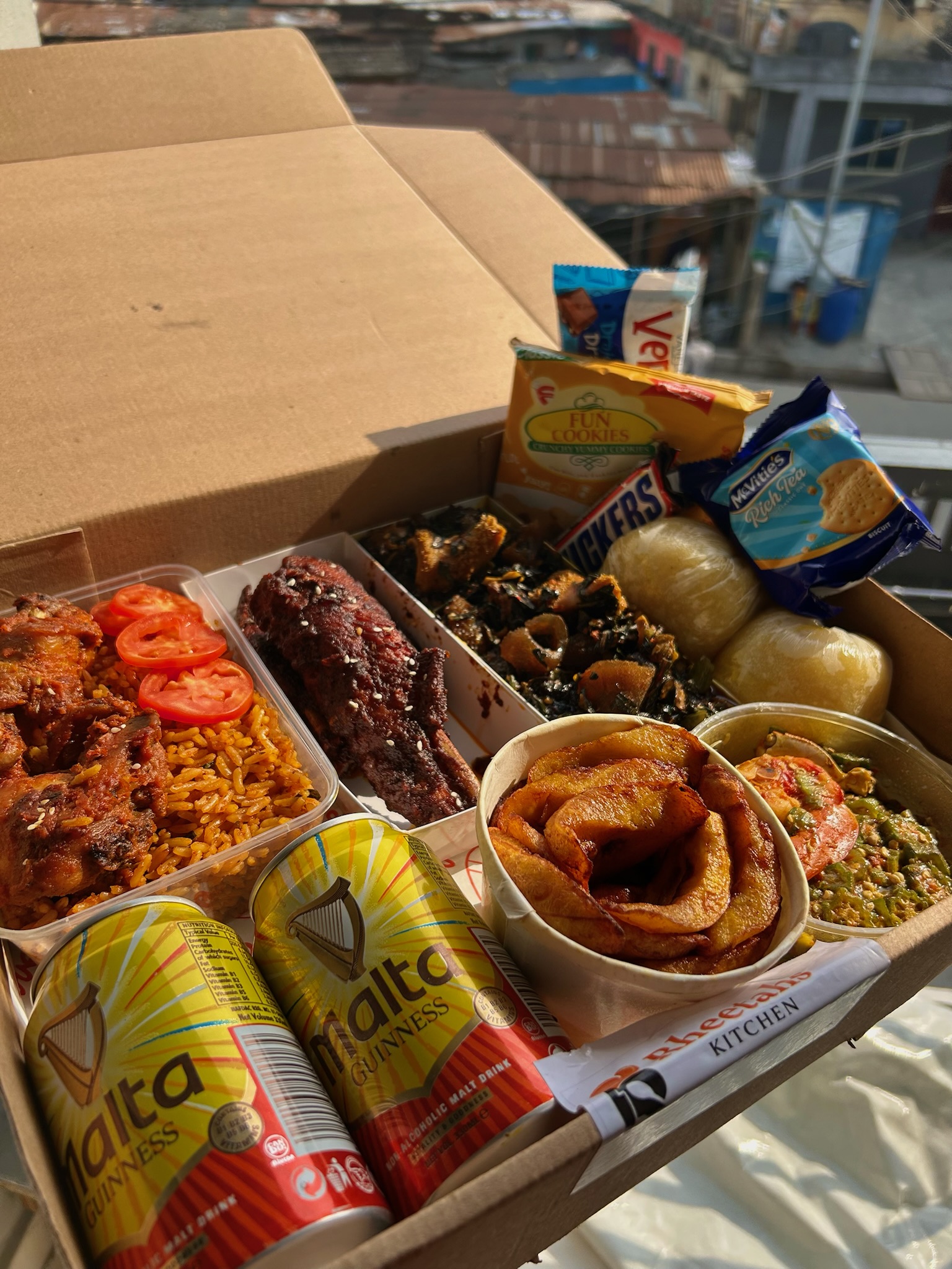 A curated box on a rooftop